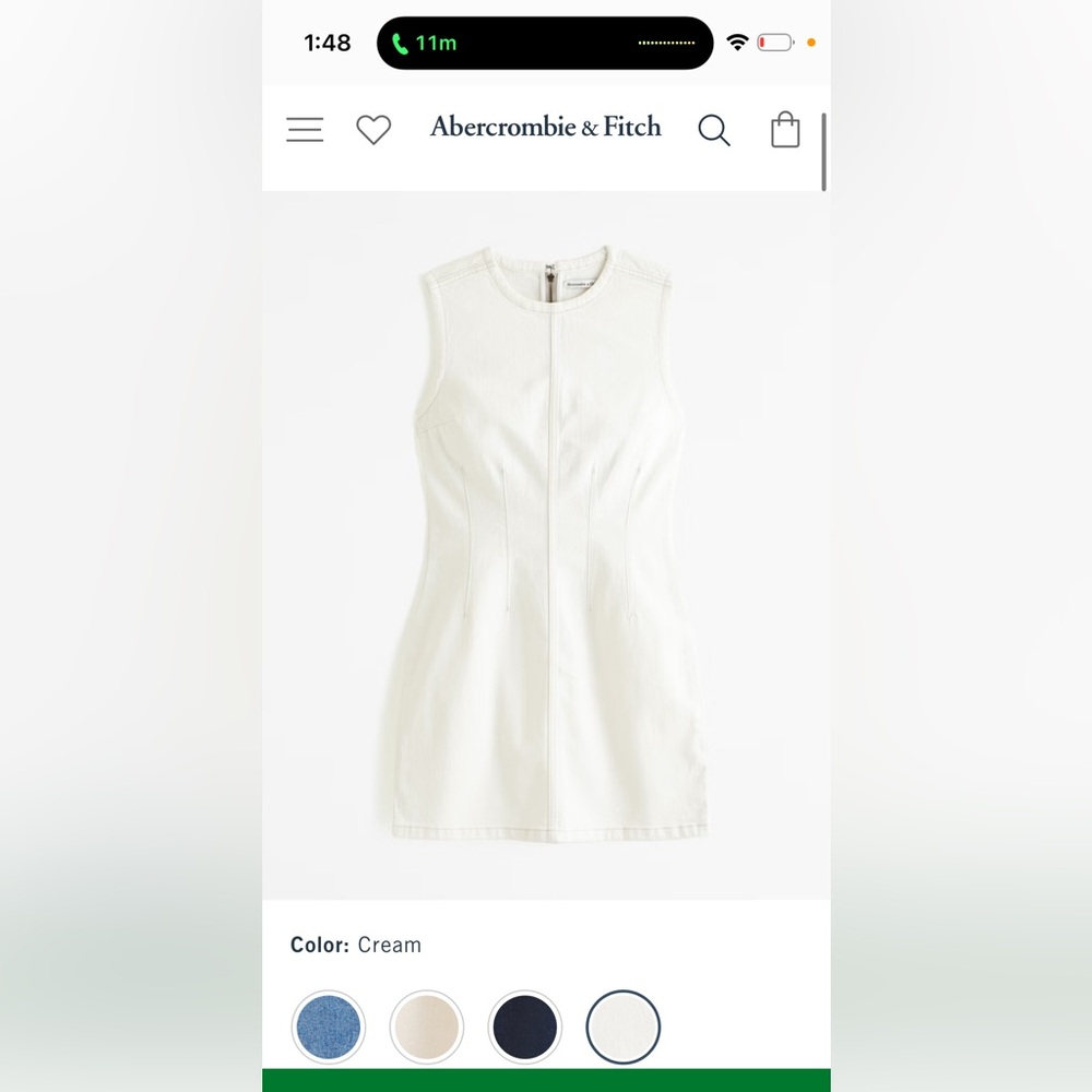 Shell Denim Mini Dress - White Denim - Size XL